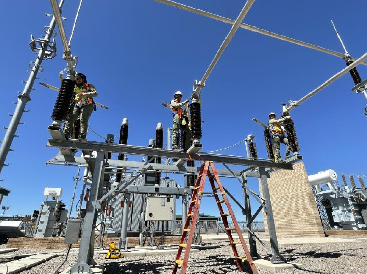 PNG field commissioning team at work on a high voltage substation